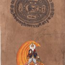 Lord Jhulelal Sindhi Hindu Painting Handmade Indian Ethnic Deity Spiritual Art