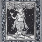Pattachitra Miniature Krishna Art Handmade Indian Odisha Ethnic Tribal Painting
