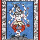 Pattachitra Miniature Shiva Art Handmade Indian Odisha Ethnic Tribal Painting
