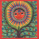 Madhubani Painting Indian Mithila Miniature Handmade Sun God Tree of Life Art
