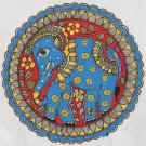 Madhubani Painting Indian Mithila Miniature Handmade Elephant Nature Ethnic Art