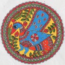 Madhubani Peacock Bird Art Indian Mithila Miniature Handmade Tribal Painting