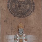 Dhanvantari Hindu Art Handmade Indian Miniature Medicine God Watercolor Painting