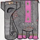 Madhubani Indian Tribal Folk Art Handmade Mithila Bihar Ethnic Elephant Painting