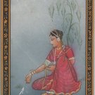 Indian Rajasthani Marble Art Handmade Ethnic Decor Portrait Miniature Painting