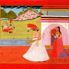 Rajasthani Kota Painting Handmade Indian Miniature Rajput Maharajah Folk Art