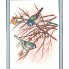 Sparrow Bird Painting Handmade Indian Miniature Silk Ethnic Folk Home Decor Art