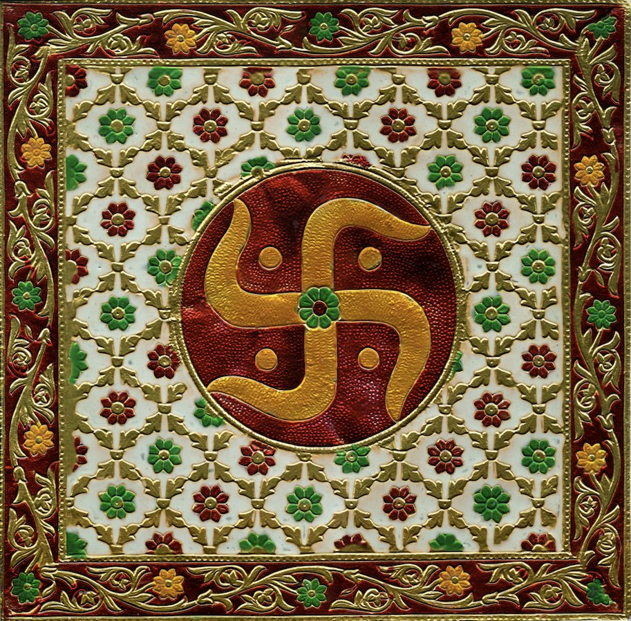 Meenakari Indian Painting Handmade Floral Hindu Symbol Jaipur Minakari Decor Art