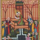 Rare Islamic Handmade Folk Painting Persian Illuminated Manuscript Miniature Art