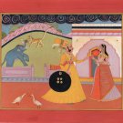 Kota Rajasthani Painting Handmade Indian Miniature Rajput Maharajah Ethnic Art