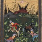 Persian Miniature Art Indian Islamic Illuminated Manuscript Calligraphy Painting