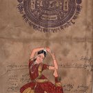 Indian Classical Bharatanatyam Dance Miniature Painting Tamil Nadu Ethnic Art