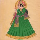 Maharaja Royal Portrait Painting Handmade Indian Miniature Rajasthani Ethnic Art