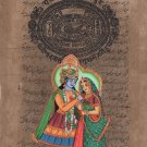 Krishna Radha Religious Art Hindu Handmade God Goddess Watercolor Image Painting