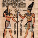 Egyptian Papyrus Anubis Osiris Painting Handmade Egypt Miniature Historical Art