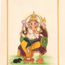 Ganesha Art Handmade Indian Hindu Ethnic Religion Miniature Ganesh God Painting