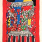 Madhubani Ardhanarishvara Painting Handmade Indian Tribal Mithila Bihar Folk Art