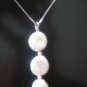 Genuine three Round Flat Fresh Water coin pearls necklace
