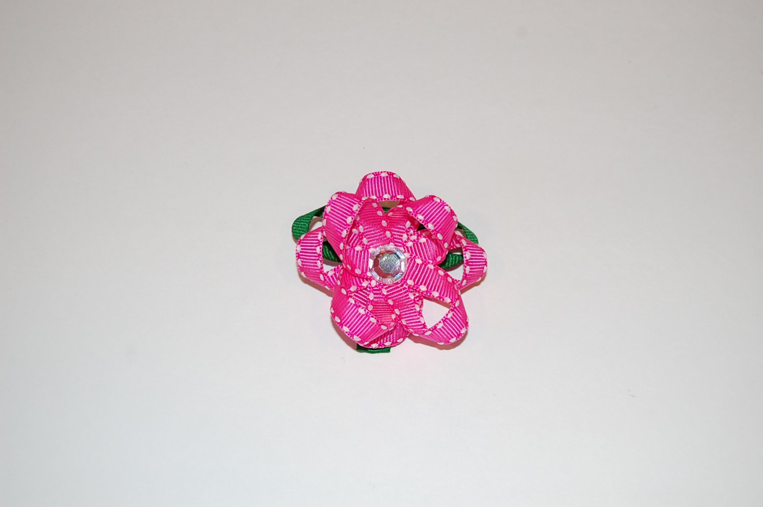 Clip, flower clippie, pink polka dot