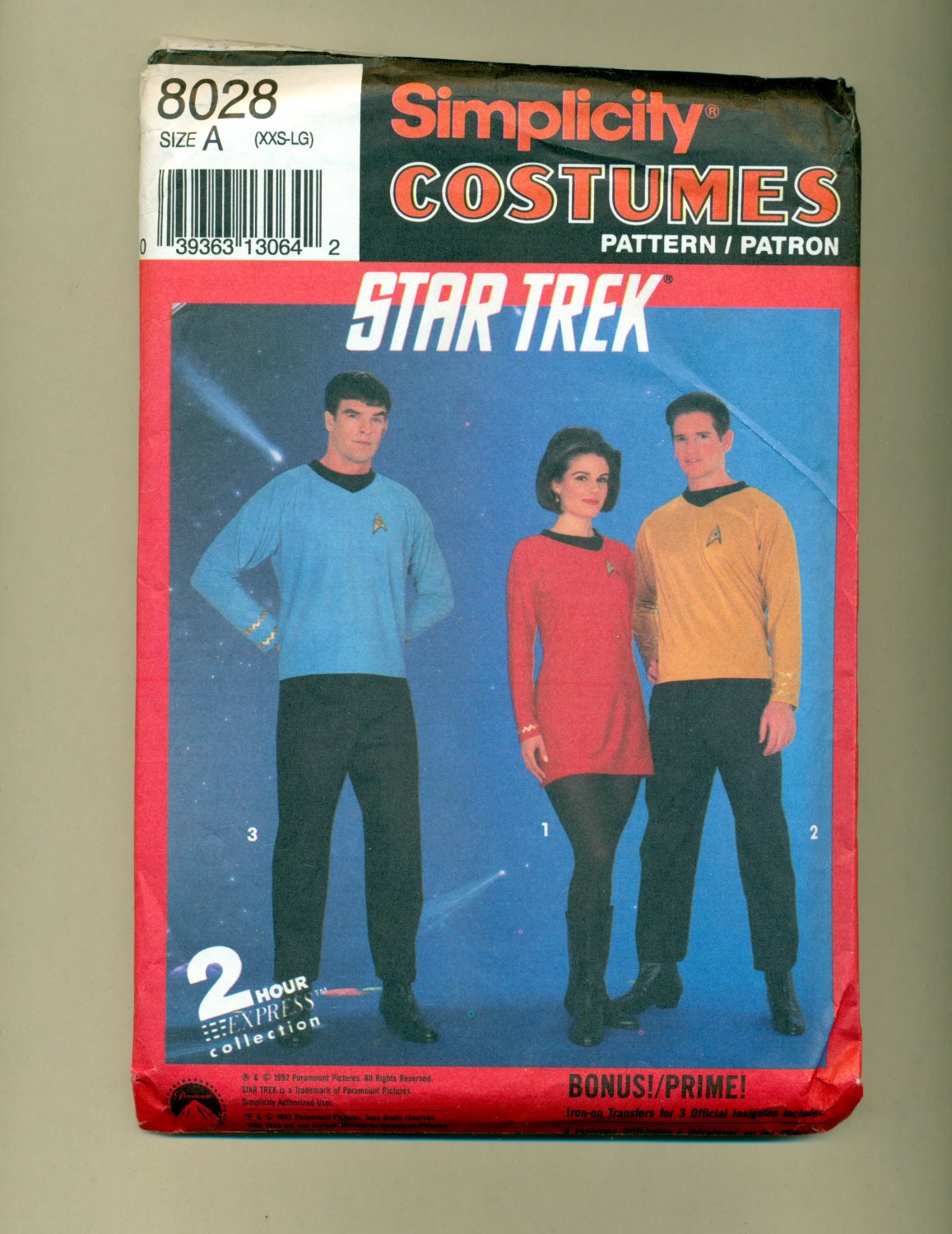 Vintage Halloween Costume Sewing Pattern Star Trek Tos Simplicity