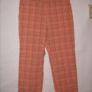 White Stag Stretch Peach Plaid Pant Capris Size 8 EUC