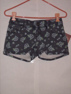 Mudd Flower print denim Short Shorts size 1 juniors NWT
