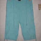 New York & Company Aqua Blue Pant Capris Size 14