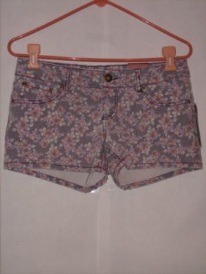 Mudd Flower print denim Short Shorts size 7 juniors NWT