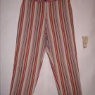 St. John's Bay Striped Denim Jean Capris size 14 Long