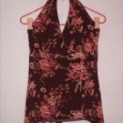 Vanity Floral Print Halter Top Size L Juniors