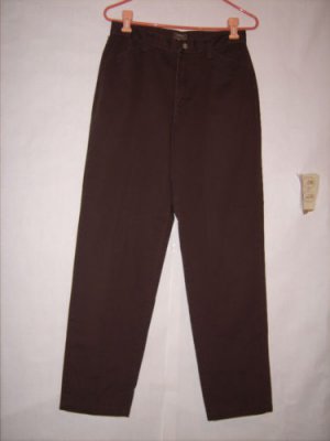 Riders Casuals Brown Flat Front Pants Size 8M