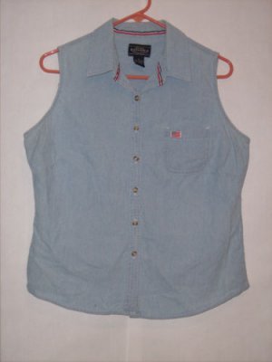 Sonoma Light Blue Denim Button Down Top Size XL