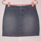 Old Navy Blue Denim Jean Mini Skirt Size 2 Distressed