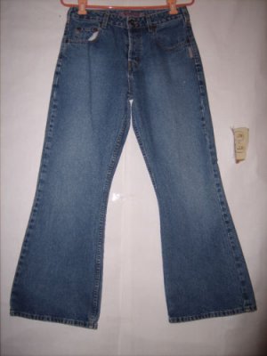 Silver Boot Cut Button Fly Blue Denim Jeans Size 30x29