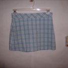 Tangents blue Plaid Cotton Skort size 3/4 EUC