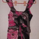 Tempted Floral Print large strap Blouse Top Size Medium