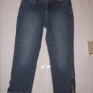 Momento Blue Denim Jean Capris size 6 long Zipper leg