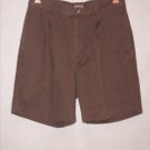 IZOD Brown Khaki Dress Pant Shorts size 32 Pleated