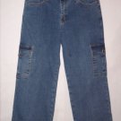 David Kahn Blue Denim Jean Cargo Capris size 6 EUC