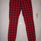 City Streets Red Plaid Skinny Denim Jeans size 17 Juniors great condition