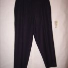 Jon Lawrence LTD Navy Blue Single Pleat 100% Wool Dress Pants size 24W lined