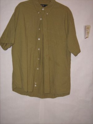 R&R Casuals Plaid Button Down Dress Shirt Size XL Short Sleeve