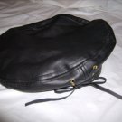 New Leather Black Beret with leather tie