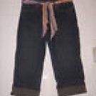 Lee 1889 Distressed Denim Jean Capris size 8 M Rolled Hem Legs EUC