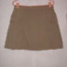 Lands' End Beige Khaki Caro Skort size 10 Flat front with pleated sides