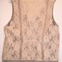 Lace Vest with Fringe Trim Antique Buttons Med/Large Vintage OOAK