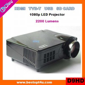 Portable mini led projector HDMI 1080p with USB/SD reader (D9HD)