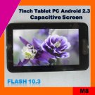 low cost 7inch capacitive screen tablet pc mid android 2.3 support flash 10.3 (M8)