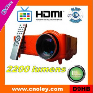 Portable hd led video projector with HDMI and tv tuner, without Scart(D9HB)