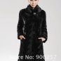 Genuine Real Black Pieced Long Mink Fur Coat M